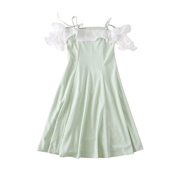 Rochie de dama decupata cu bretele si umerii goi in mai multe culori