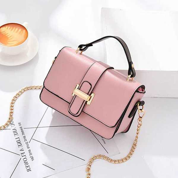 Geanta de dama eleganta cu inchizatoare metalica si lant in cinci culori