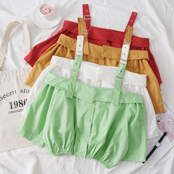 Bluza de dama moderna cu bretele si umerii goi in mai multe culori