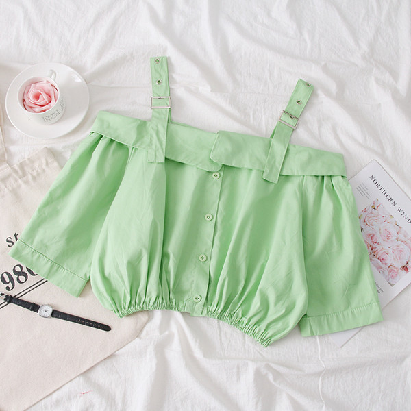 Bluza de dama moderna cu bretele si umerii goi in mai multe culori