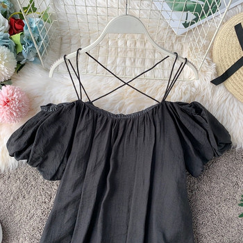 Дамска рокля с тънки  презрамки в няколко цвята 