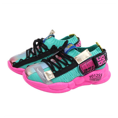 Adidași moderni pentru copii pentru fete - în trei culori cu inscripții