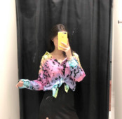 Дамска риза с дълъг ръкав и преливащи цветове