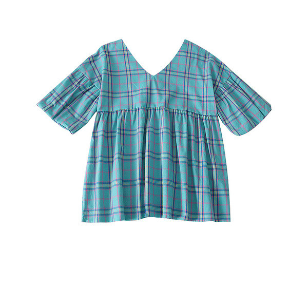 Bluză de damă elegantă cu mâneci 3/4 și decolteu în V în două culori