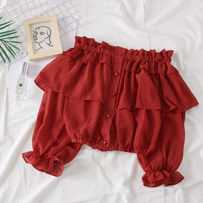 Нов модел дамска блуза с голи рамене в няколко цвята