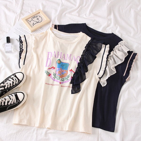 Bluza de dama model nou cu decolteu O si imprimeu in doua culori