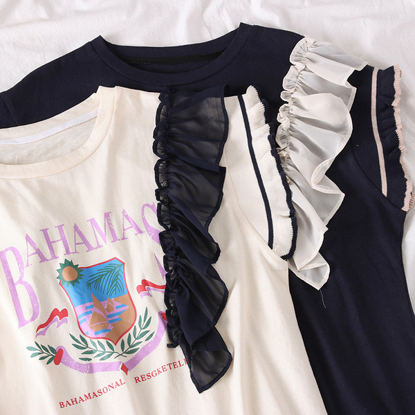 Bluza de dama model nou cu decolteu O si imprimeu in doua culori