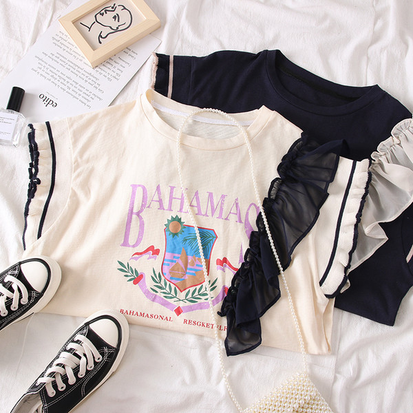 Bluza de dama model nou cu decolteu O si imprimeu in doua culori