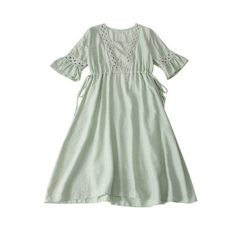 Rochie moderna de dama cu maneci 3/4 si decolteu in V in mai multe culori