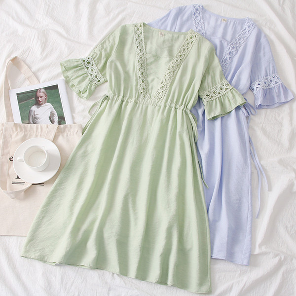 Rochie moderna de dama cu maneci 3/4 si decolteu in V in mai multe culori