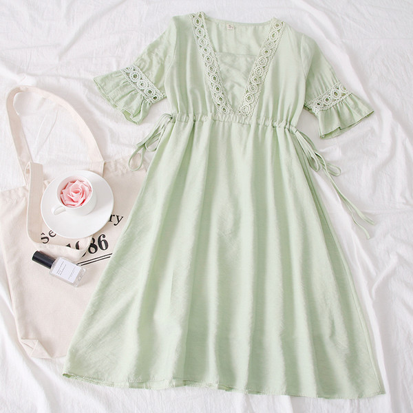 Rochie moderna de dama cu maneci 3/4 si decolteu in V in mai multe culori