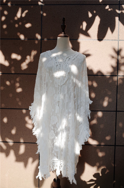 Pareo de dama din dantela alb