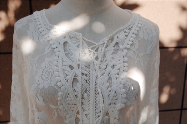 Pareo de dama din dantela alb