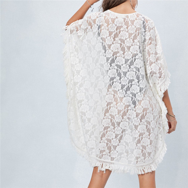 Pareo de dama din dantela alb