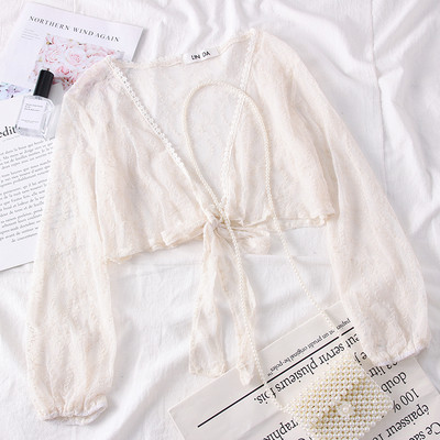 Bluza de dama eleganta cu decolteu in V si cravate in doua culori