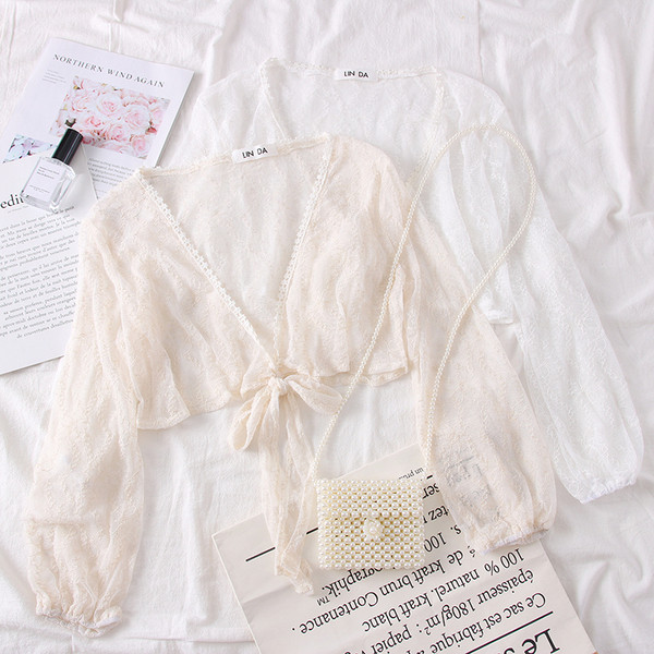 Bluza de dama eleganta cu decolteu in V si cravate in doua culori