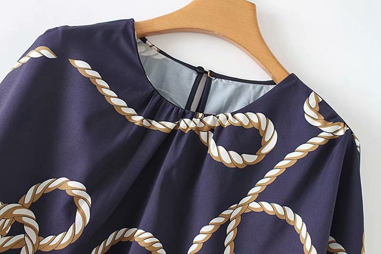 Bluza de dama eleganta in albastru cu model