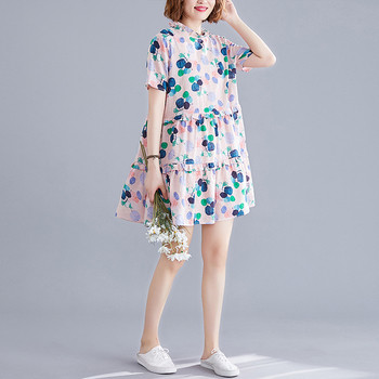 Rochie casual de dama cu decolteu O si maneci scurte in doua culori