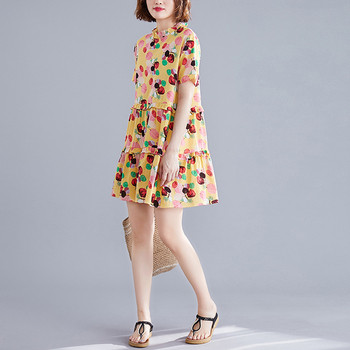 Rochie casual de dama cu decolteu O si maneci scurte in doua culori