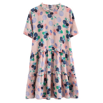 Rochie casual de dama cu decolteu O si maneci scurte in doua culori