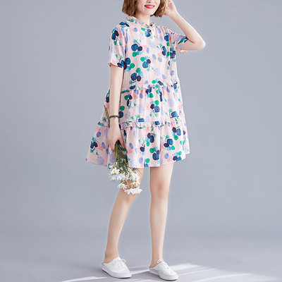 Rochie casual de dama cu decolteu O si maneci scurte in doua culori