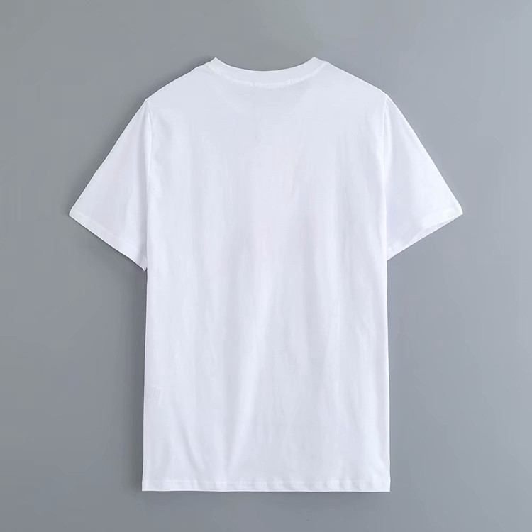 Tricou dama model larg cu aplicatie alba