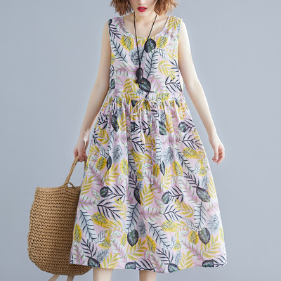 Лятна дамска рокля с широки презрамки и връзки в два цвята