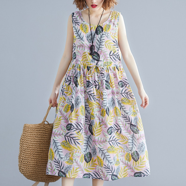 Лятна дамска рокля с широки презрамки и връзки в два цвята