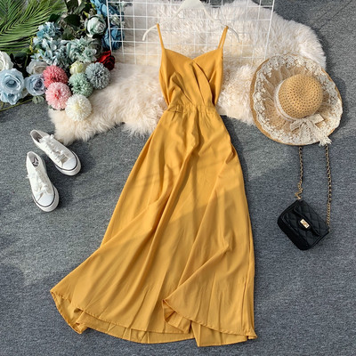 Rochie de dama stilata cu bretele subtiri in mai multe culori