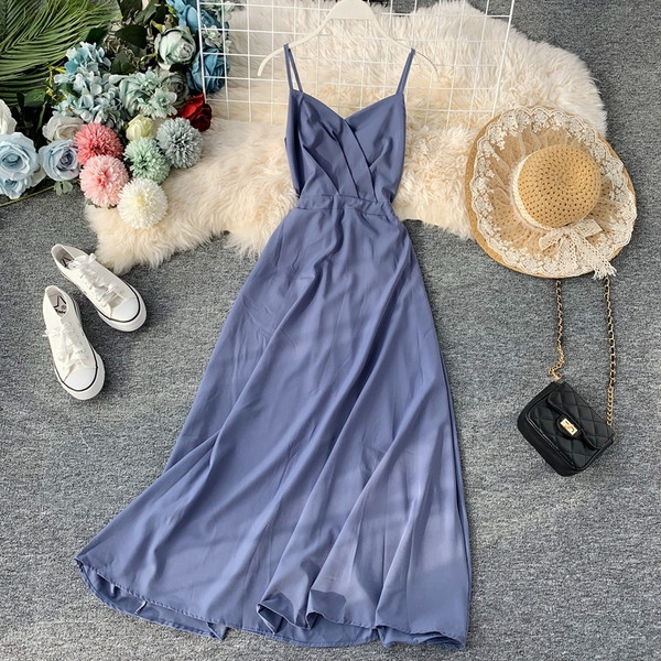 Rochie de dama stilata cu bretele subtiri in mai multe culori