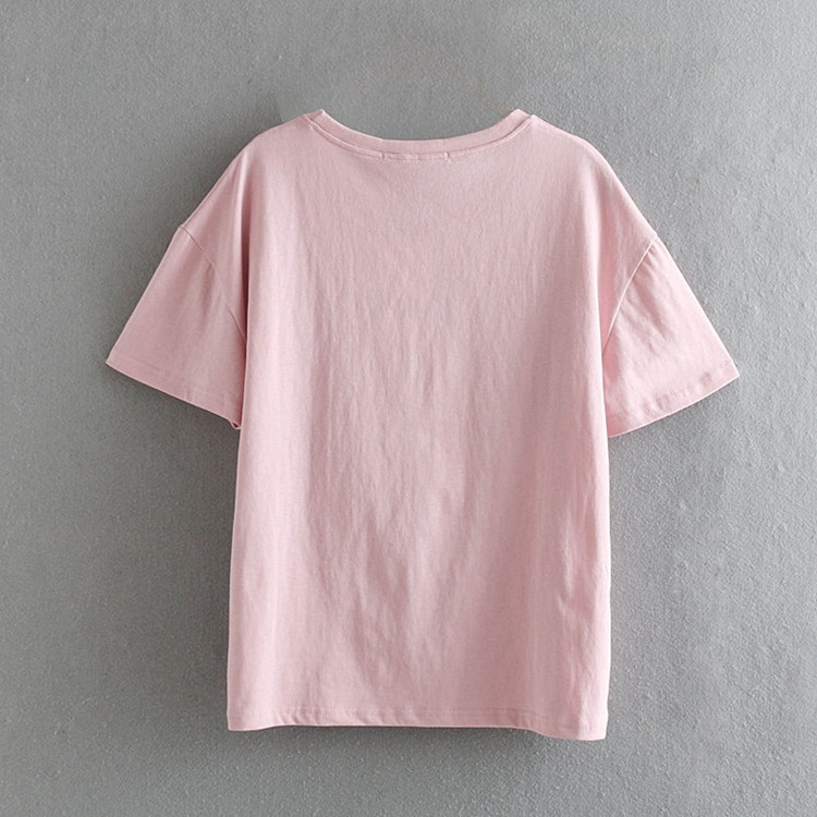 Tricou dama cu aplicatie roz