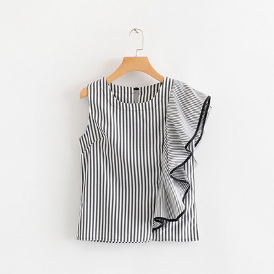 Maieu de damă în dungi cu bretele largi