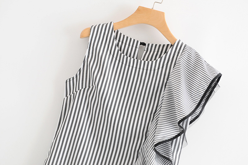 Maieu de damă în dungi cu bretele largi