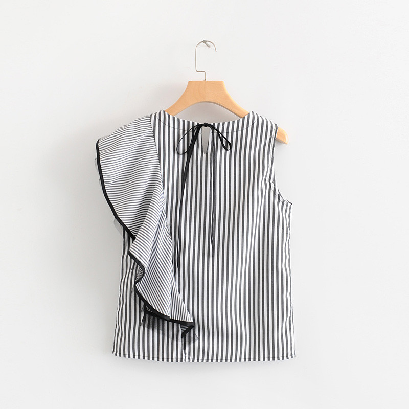 Maieu de damă în dungi cu bretele largi