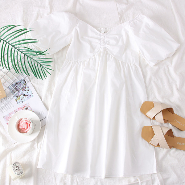 Rochie moderna de dama cu decolteu in V in rosu si alb