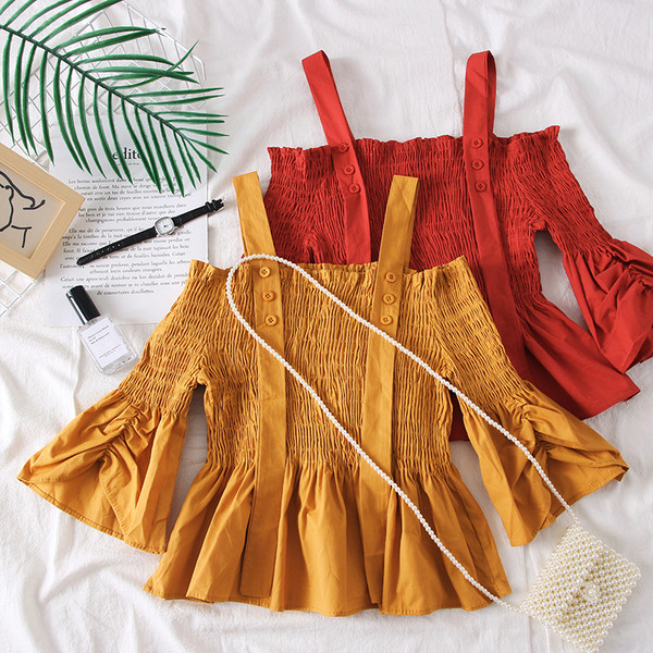 Bluza de dama moderna cu umerii goi si bretele in mai multe culori