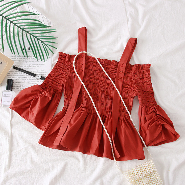 Bluza de dama moderna cu umerii goi si bretele in mai multe culori