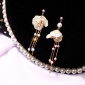 Cercei eleganti de dama - cu pietre si perle