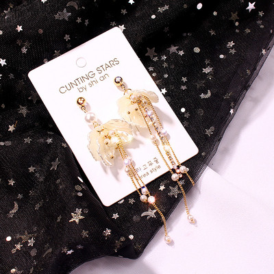 Cercei eleganti de dama - cu pietre si perle