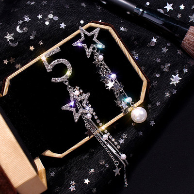 Model nou de cercei de dama cu pietre - in doua culori