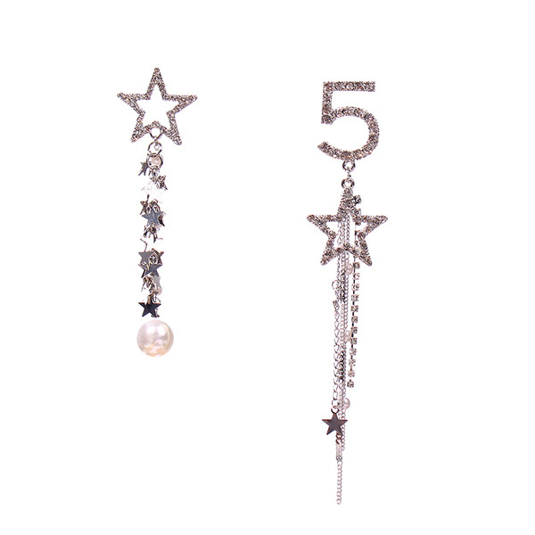 Model nou de cercei de dama cu pietre - in doua culori