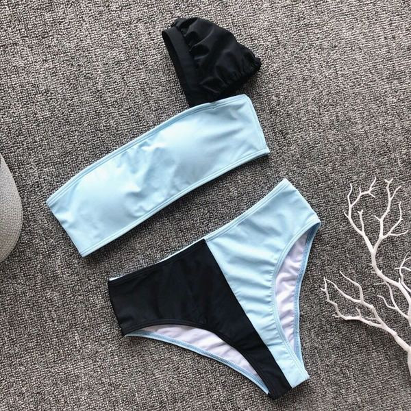 Costum de baie model nou din două părți cu o curea