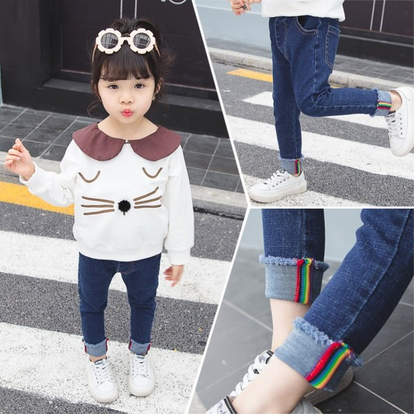 Blugi pentru copii actuali în albastru - pentru fete