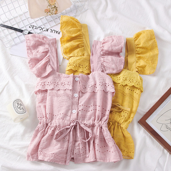 Maieu elegant de damă cu bretele în alb, galben și roz