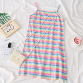 Rochie casual de dama in dungi, cu bretele