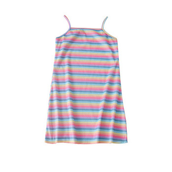 Rochie casual de dama in dungi, cu bretele