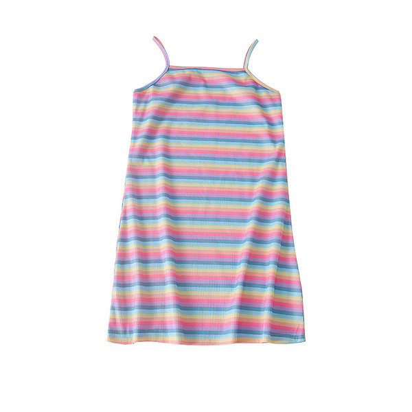 Rochie casual de dama in dungi, cu bretele