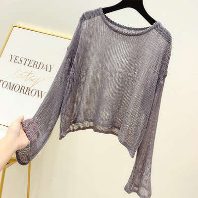 Дамска блуза с О-образно  деколте в няколко цвята