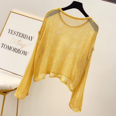 Дамска блуза с О-образно  деколте в няколко цвята