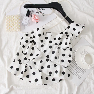 Нов модел дамски потник на точки в бял и черен цвят